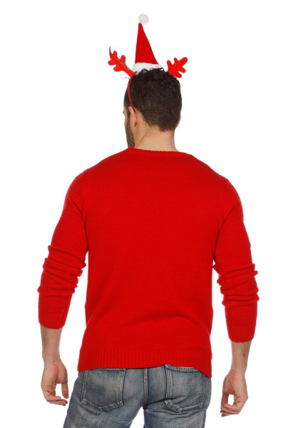 Maglione di Natale rosso con renna