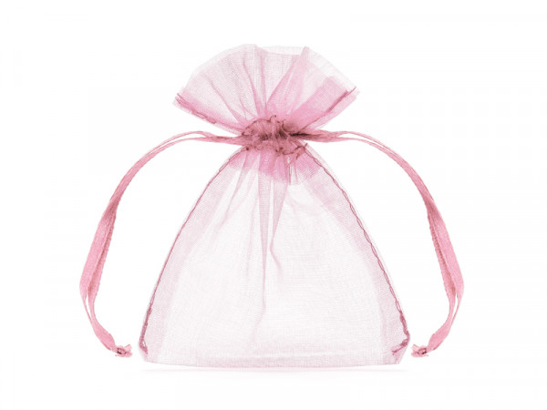 10 pink organza bags Pearl 7.5 x 10cm
