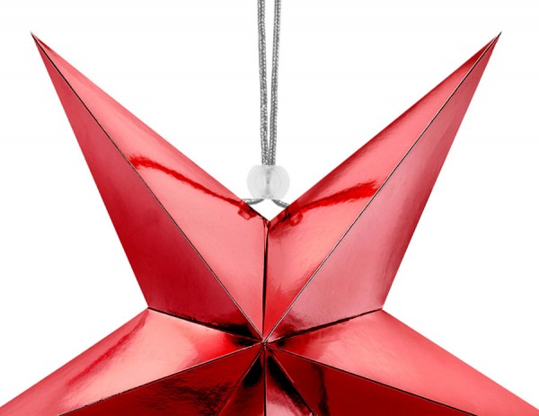 Gwiazda bożonarodzeniowa 3D czerwona 30cm