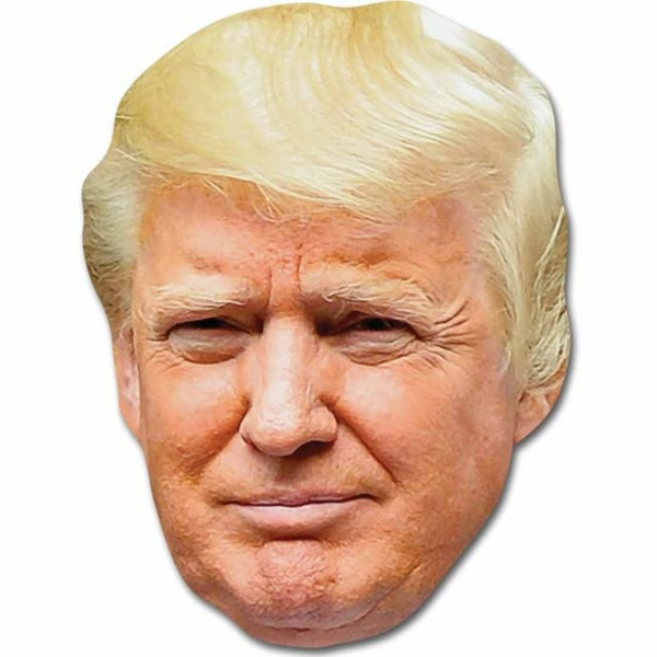 Kartonnen masker van Donald Trump