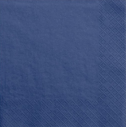 20 serviettes Scarlett bleu foncé 33cm