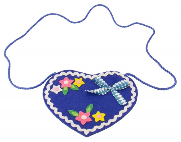 Bavarian heart bag in blue