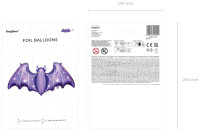 Vorschau: Fledermaus Folienballon Lila 1,19m