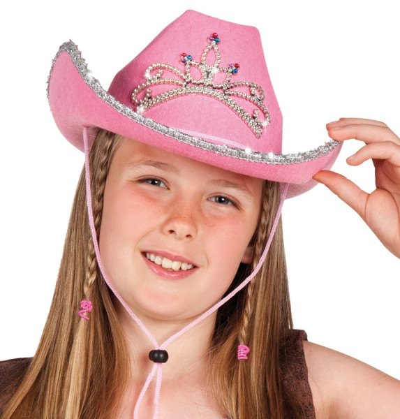 Dziecięcy kowbojski kapelusz Glittery Datty w kolorze różowym