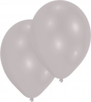Sæt med 25 luftballoner sølvmetallic 27,5 cm