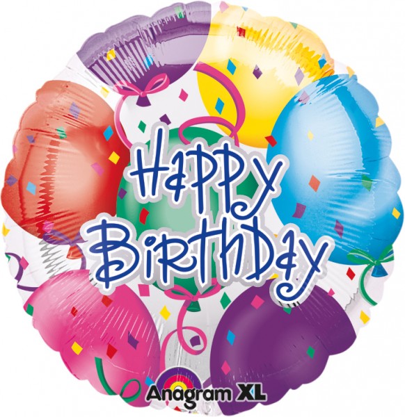 Okrągły balon z okazji urodzin kolorowy