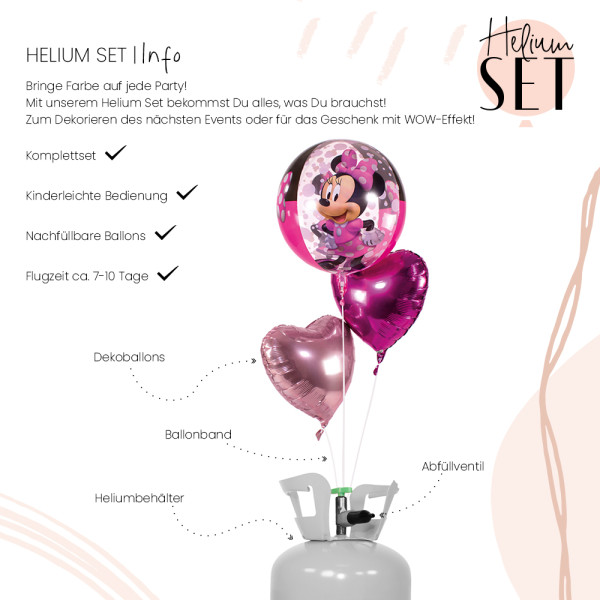 Minnie Maus Forever Ballonbouquet-Set mit Heliumbehälter 3