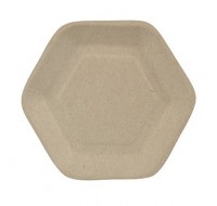 Preview: 50 sugar cane finger food plates, 6-sided, natural