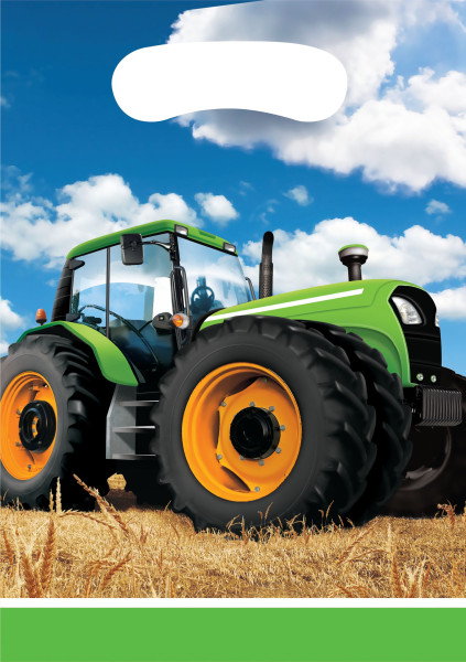 8 tractor party gift bags 16 x 23cm