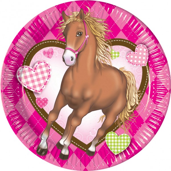 10 heste kærlighedsfest papir plader 20 cm