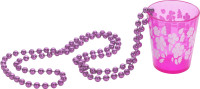 Oversigt: Pearl halskæder skudt lyserødt glas