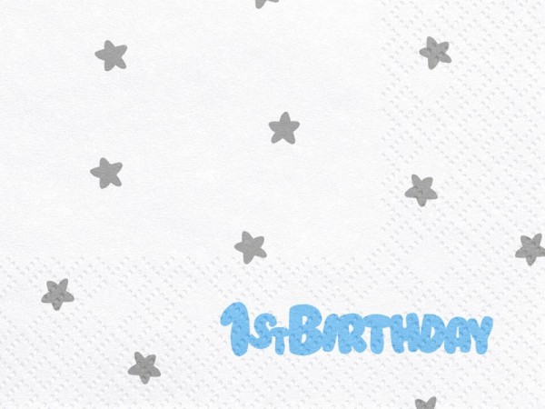 20 servilletas de estrellas 1er cumpleaños niño 3 capas