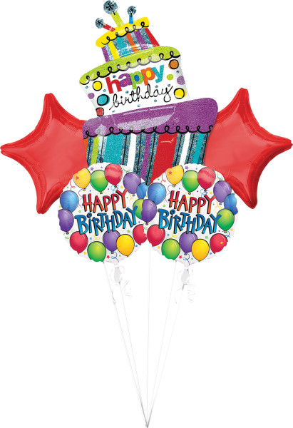 5 Folienballons Geburtstags-Torte 2