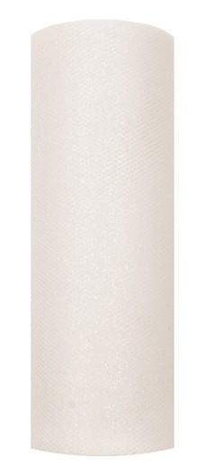 Glitter tulle rulle creme 9 m 2