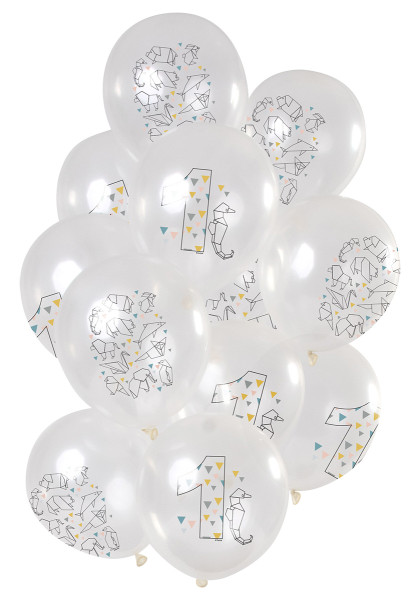 1:a födelsedag 12 Latexballonger Origami