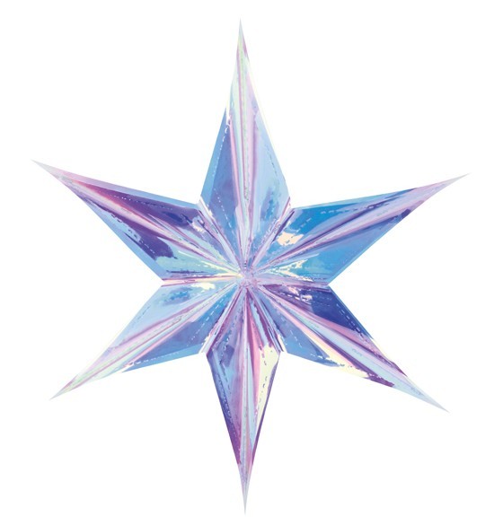 Iridescent Foil Star Hanging Decoration 40cm