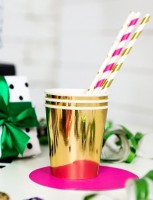 Preview: 6 gold rush paper cups 180ml