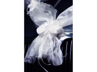 Preview: 2 organza garlands White Roses 180cm