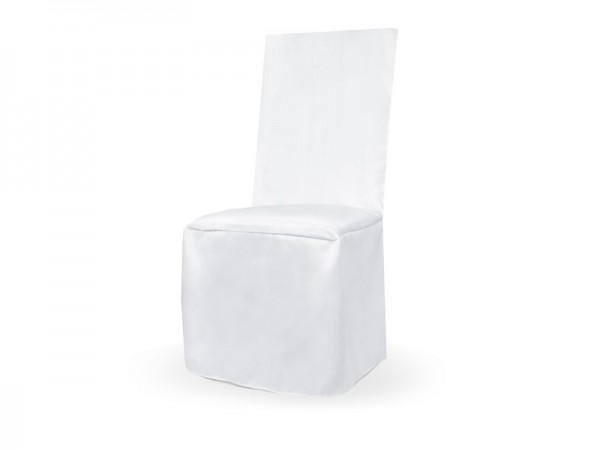 Housse de chaise élégante en satin blanc