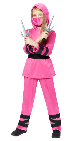 Ninja Girl kostym i rosa