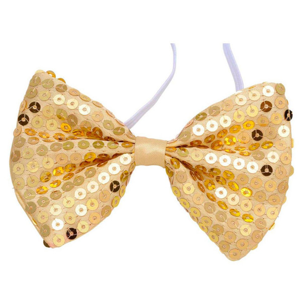 Golden sequin bow tie