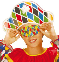Oversigt: Harlequin klovner øjenmaske til børn