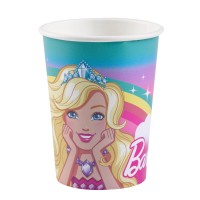 8 papierowych kubków Barbie Magic World 250 ml