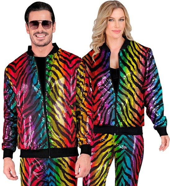 Rainbow party sequin bomber jacket unisex