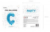 Aperçu: Ballon aluminium C bleu azur 35cm