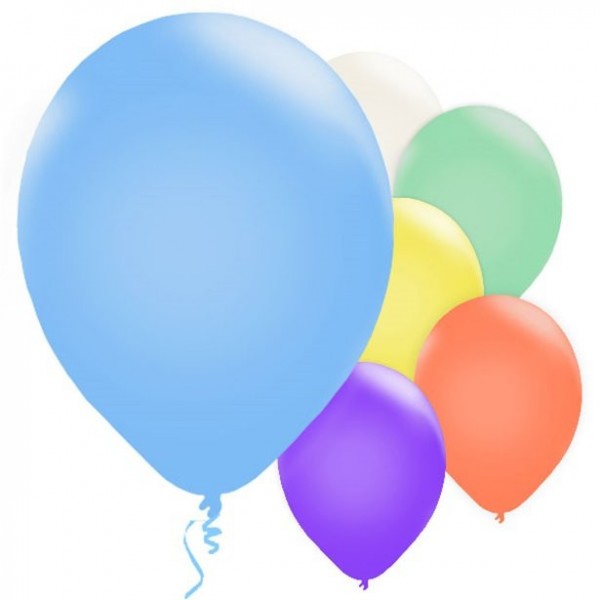 10 farvede latexballoner pastelmat 28cm