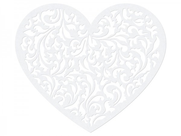 10 cuori decorazione bianco perla 13,5 x 11,5cm