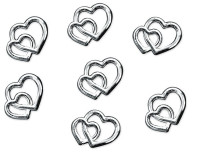 25 sprinkle decoration wedding hearts silver