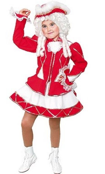 Red and white Funkenmariechen kids costume