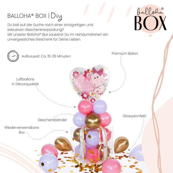 Balloha Geschenkbox DIY Baby Nilpferd Mädchen XL 3