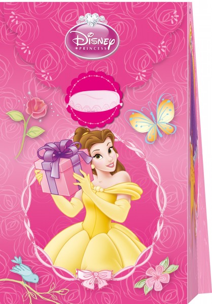 6 sacs cadeaux Princesse Disney rose
