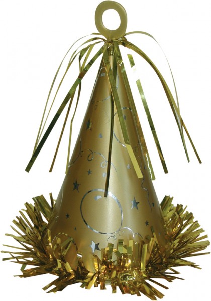 Party hat balloon weight gold
