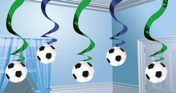 6 fodboldspiraler blågrøn