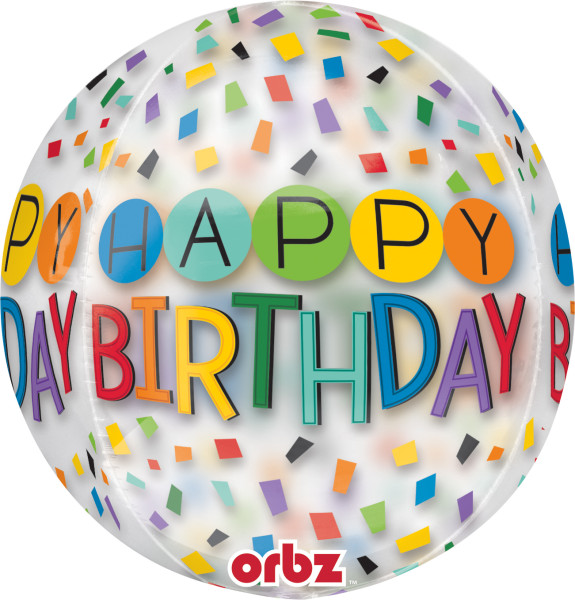 Saludos de cumpleaños de confeti de globo de bola