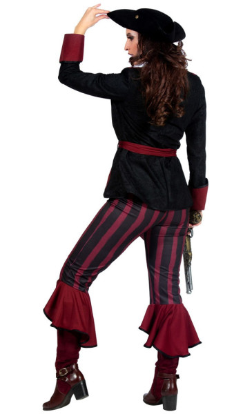 Bordeauxrote Piratin Kostüm für Damen 4