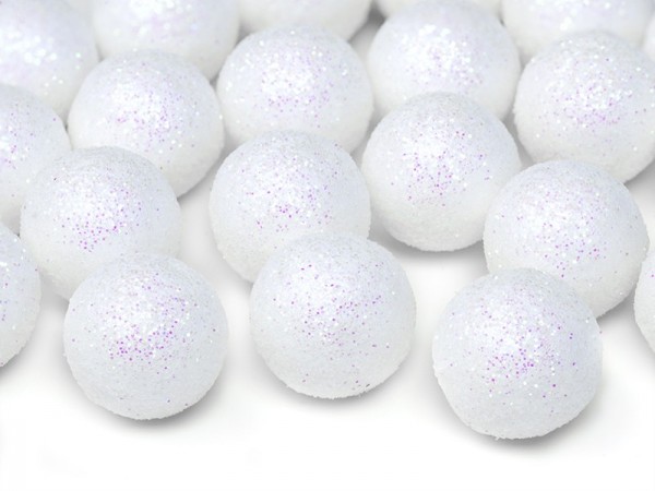 25 bolas decorativas glitter 2cm
