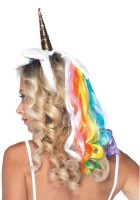 Preview: Unicorn rainbow headband with tail