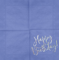 Aperçu: 20 serviettes d'anniversaire violettes 33cm