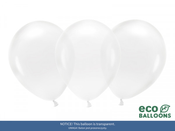 100 eko kryształowych balonów przezroczystych 30cm