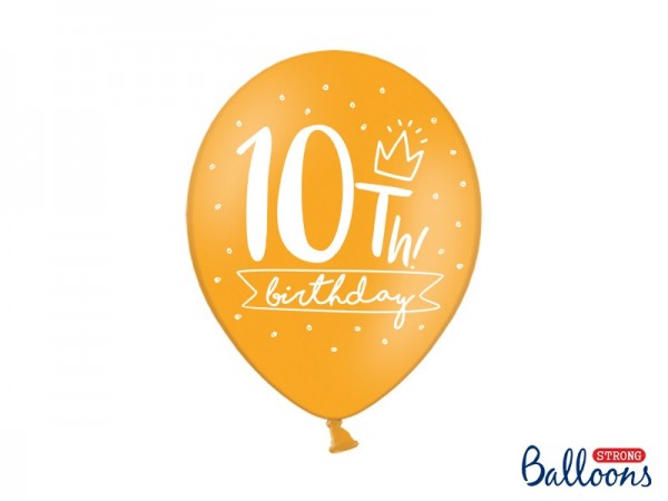 50 ballons en latex mélange pastel 10e anniversaire 3e