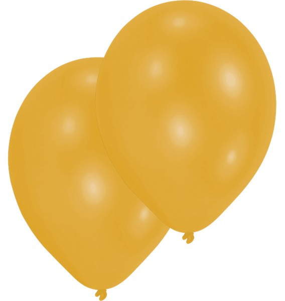 25 Metallic Golden Latex Balloons 27.5cm