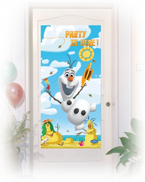 Plakat na drzwi z letnią zabawą Olafa 75 cm x 1,5 m