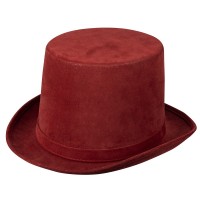 Vista previa: Sombrero de copa alta sociedad rojo vino