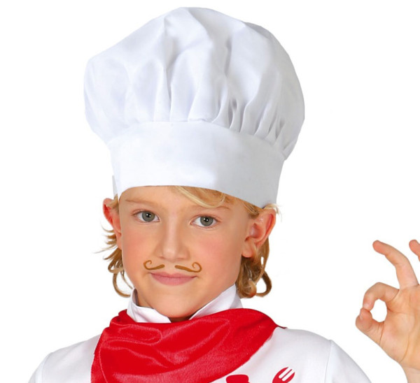 Gorro de cocinero infantil blanco.