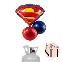 Vorschau: Superman Ballonbouquet-Set mit Heliumbehälter