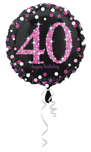 Różowy balon foliowy na 40 urodziny 43cm